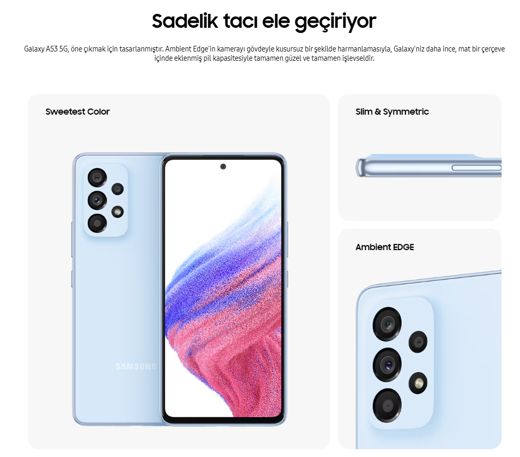 Yenilenmiş Samsung Galaxy A53 Tasarım